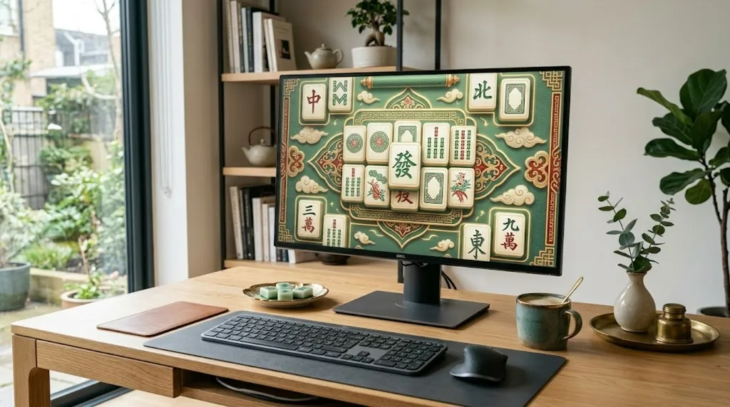 A computer desktop displaying a decorative wallpaper design